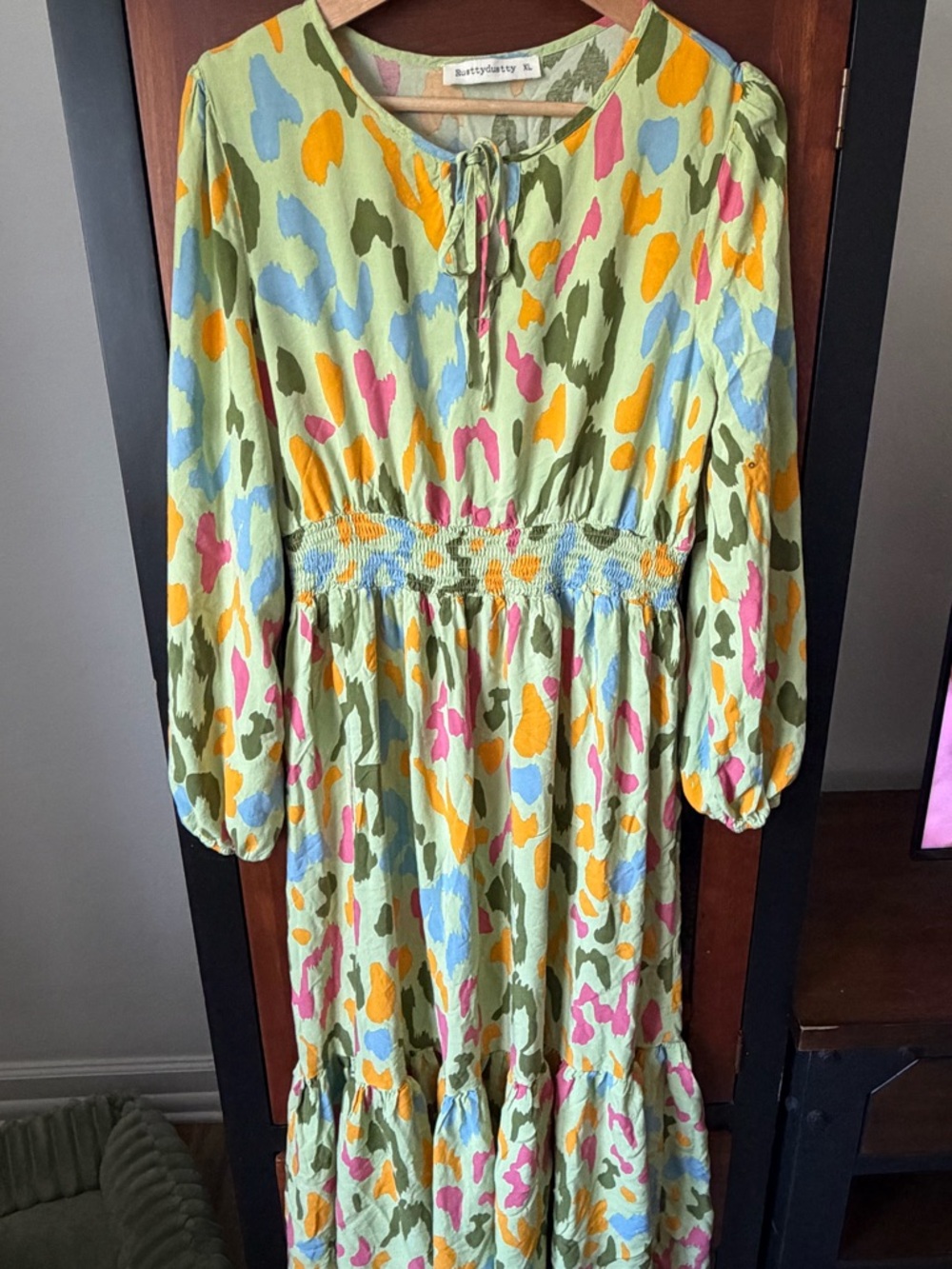Rusty Ditsy Long Sleeve Dress in Sage Multi